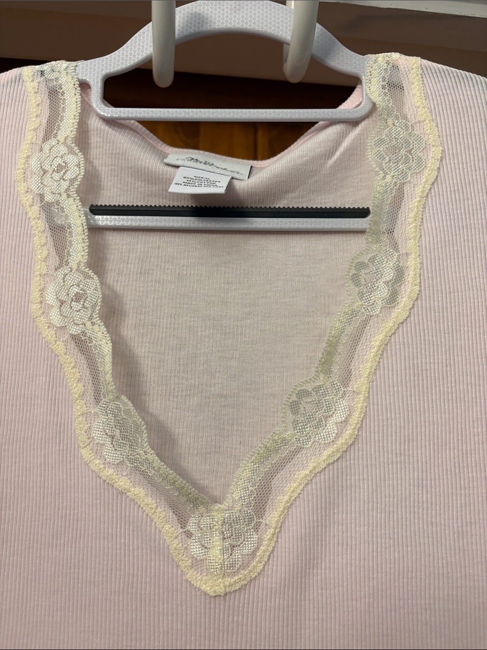 The Company Store Cooling Short Sleeve Nightgown In Poly/Cotton Pink New - Picture 4 of 6